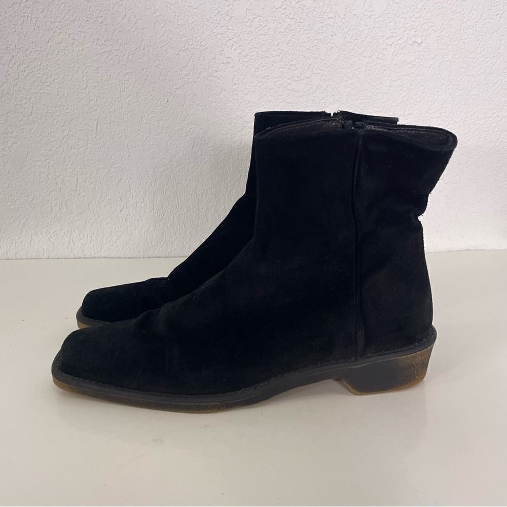 Stuart Weitzman Black Leather Suede Booties‎ Size 7.5
